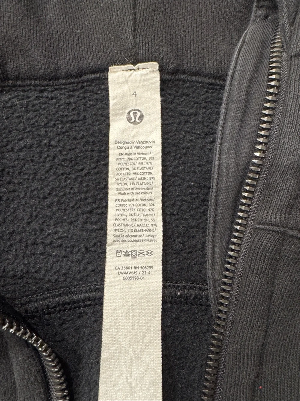 lululemon athletica Black Full-Zip Hooded Bomber Jacket